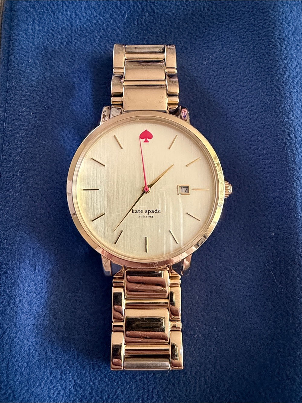 kate spade Gold-Tone Watch with Pink Accent